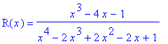 R(x) = (x^3-4*x-1)/(x^4-2*x^3+2*x^2-2*x+1)